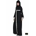 Front open abaya- Black with white Lace Front open abaya- Black with white Lace
